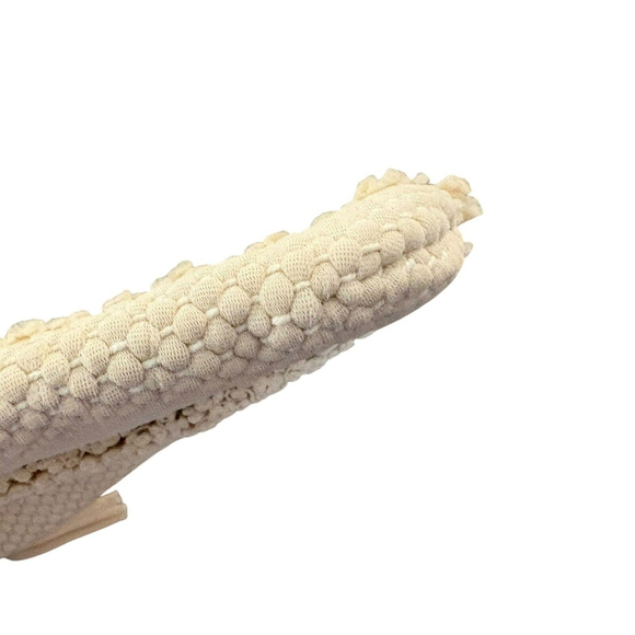 VTG 1960s Hand Loomed Clutch Pouch Ivory Fringe Metallic Thread Boho - Picture 6 of 9